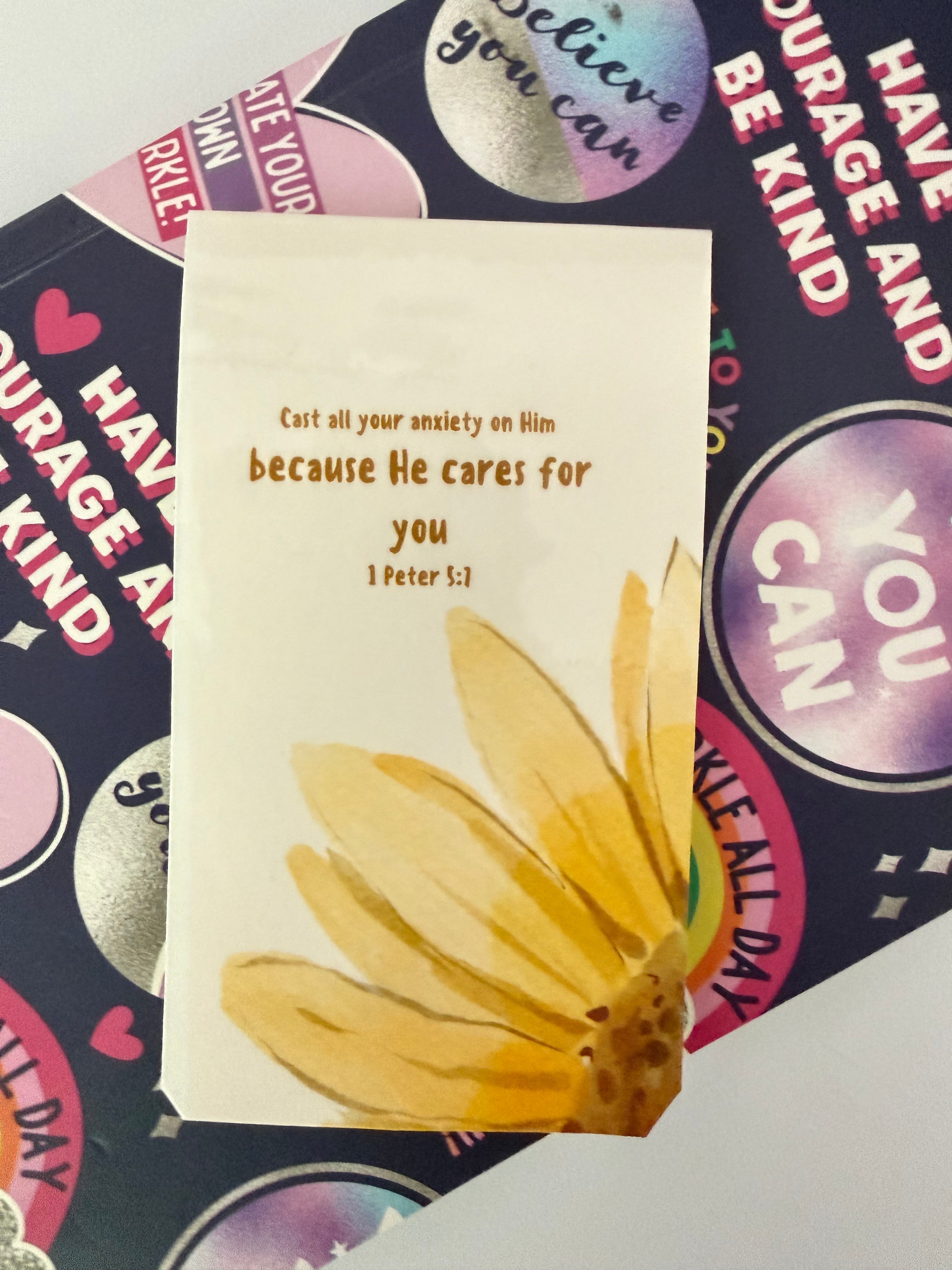 Bible Verse Magnetic Bookmarks, Sunflower Scripture Set, Cardstock Laminate Pages