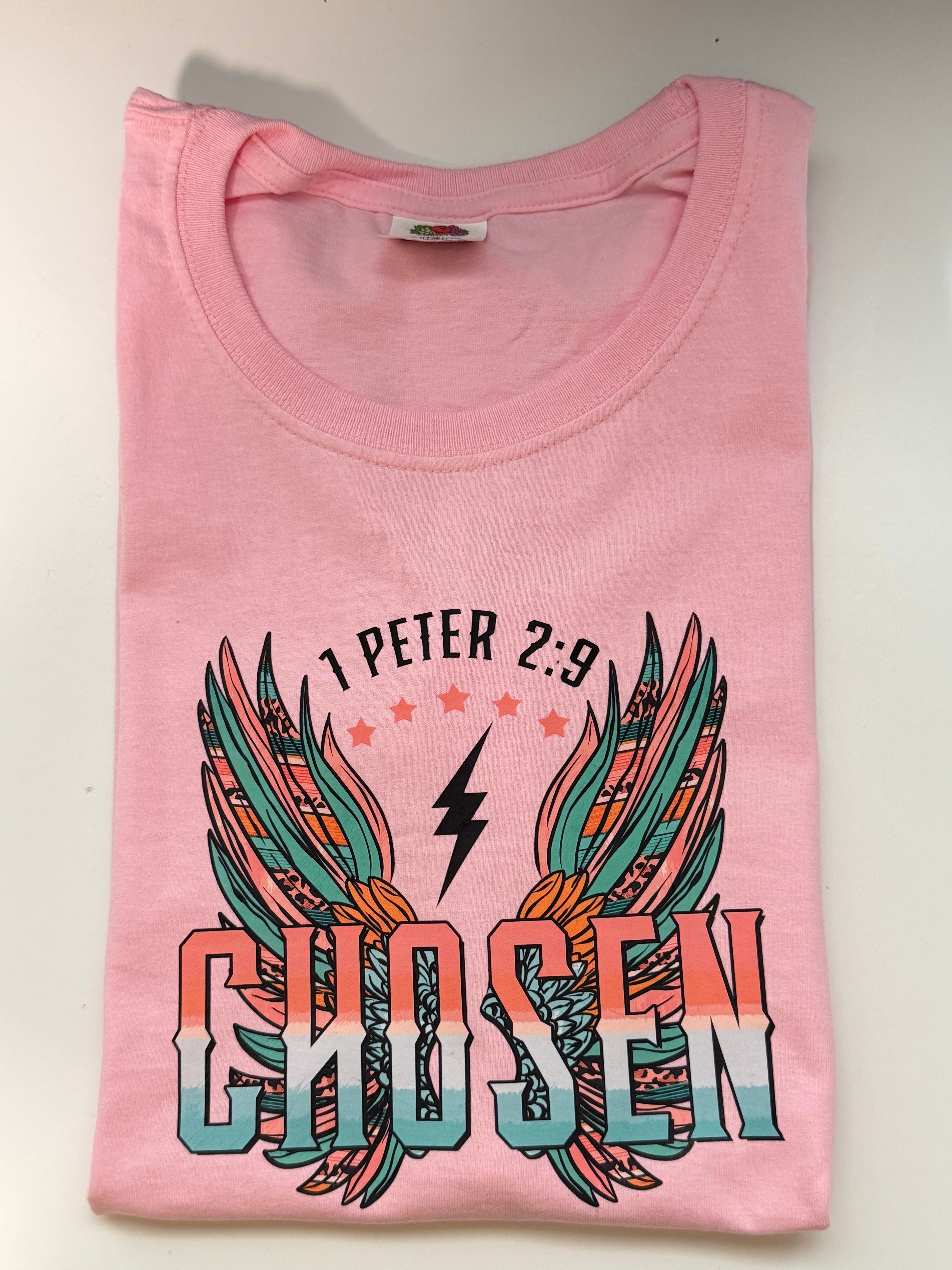 Chosen Bible Verse T-Shirt, 1 Peter 2:9, DTF Print Top
