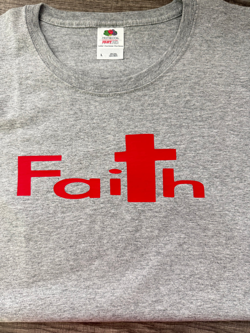Faith T’shirt, Gray Tee, Faith Gray T’shirt, Vinyl T’shirt