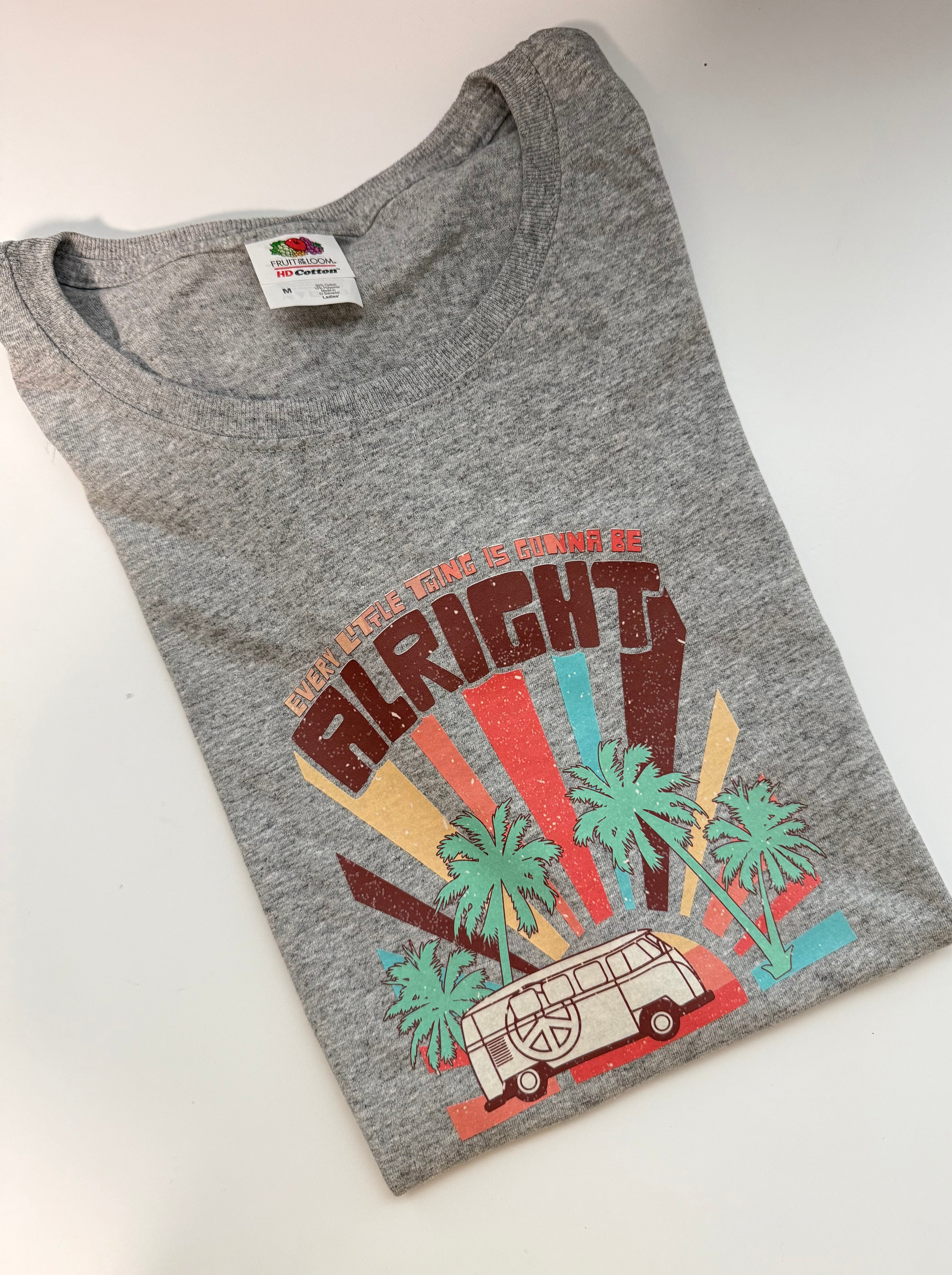 Retro Van Palm Tree T-Shirt, Colorful Beach Vibes Tee