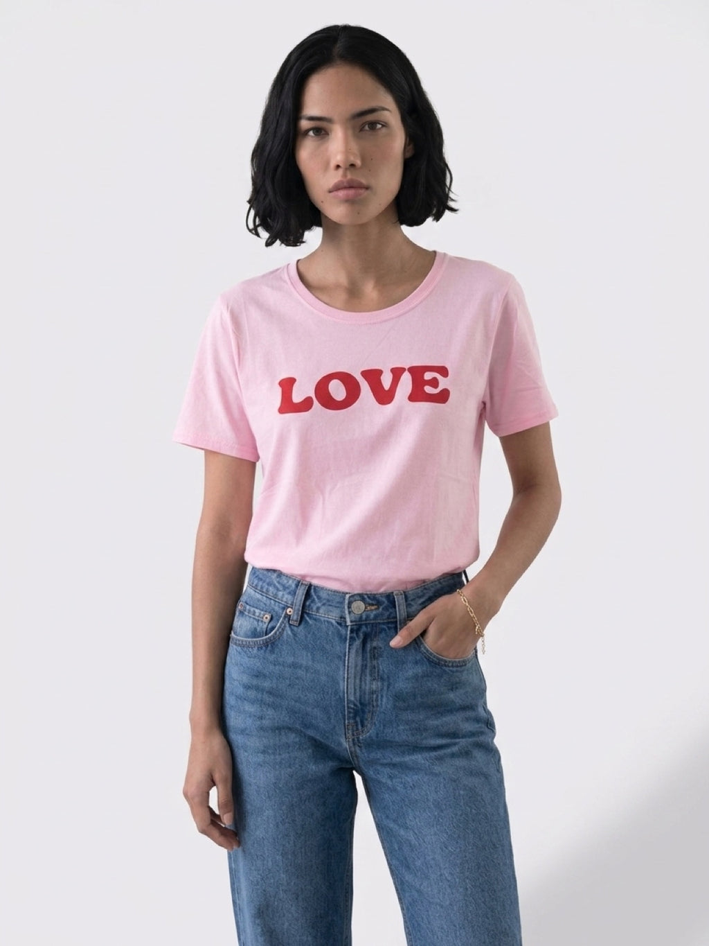 Pink Cotton Love T-Shirt, Vinyl Graphic Tee