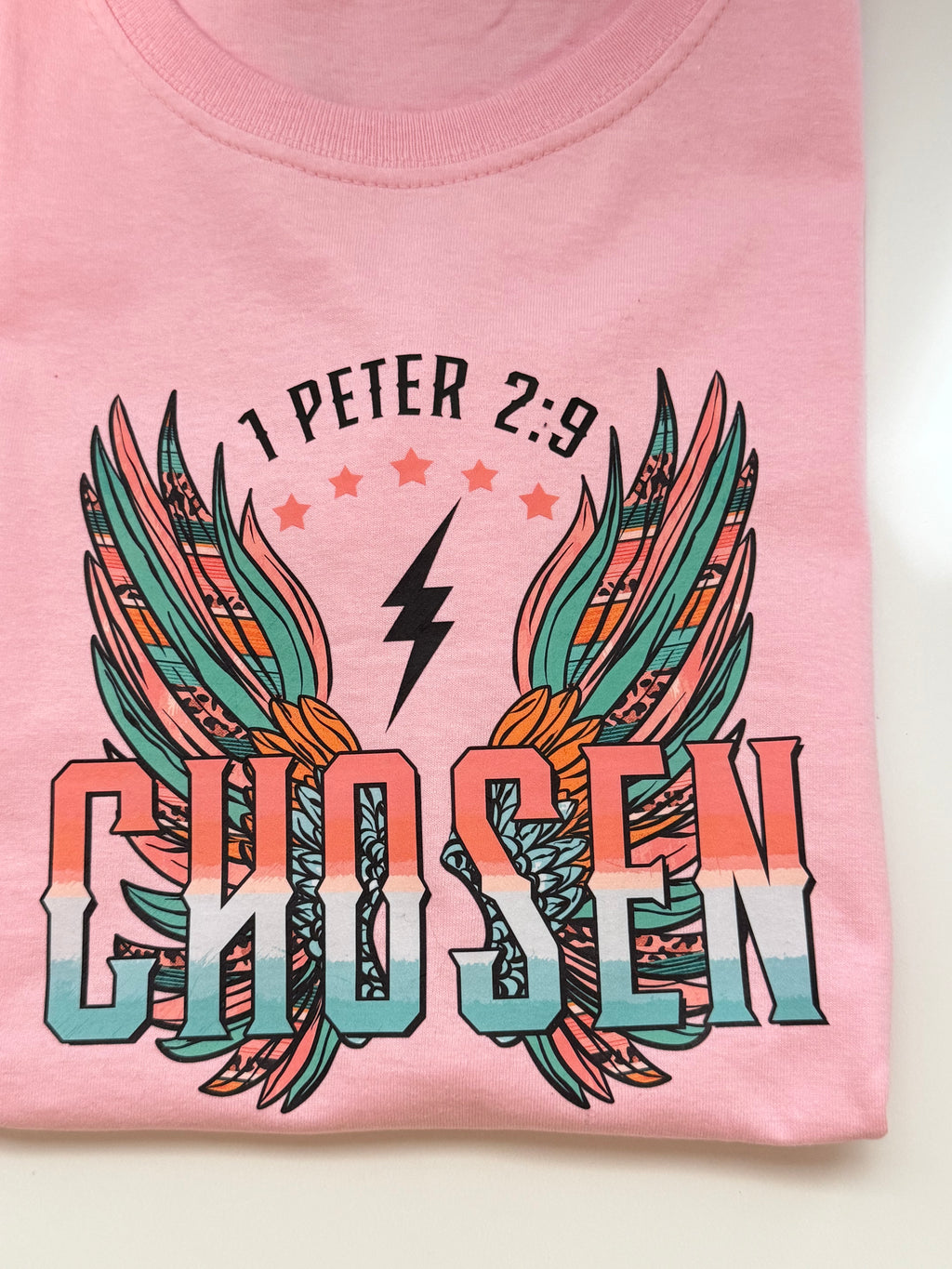 Chosen Bible Verse T-Shirt, 1 Peter 2:9, DTF Print Top