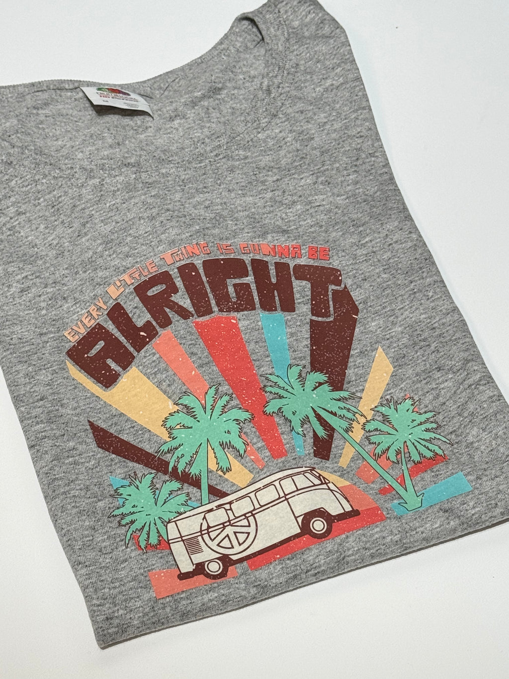Retro Van Palm Tree T-Shirt, Colorful Beach Vibes Tee