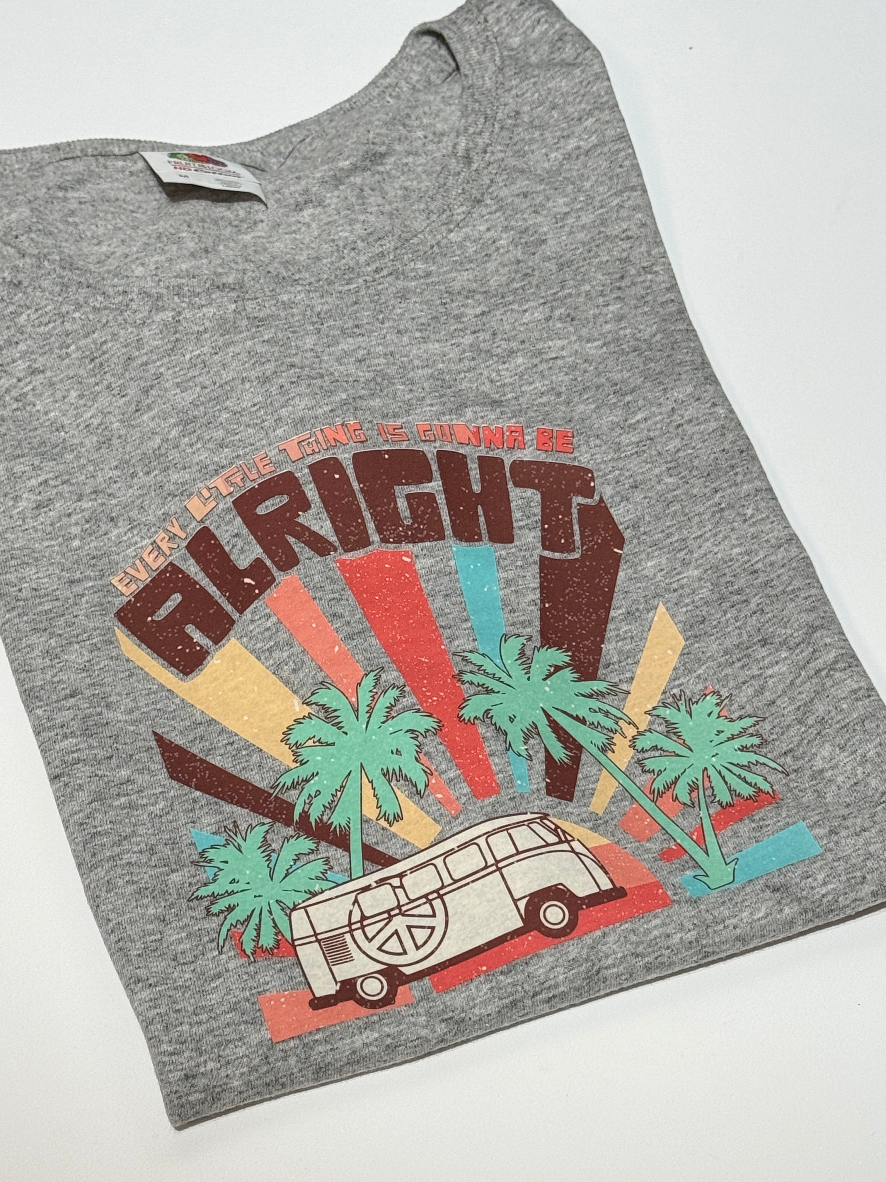 Retro Van Palm Tree T-Shirt, Colorful Beach Vibes Tee