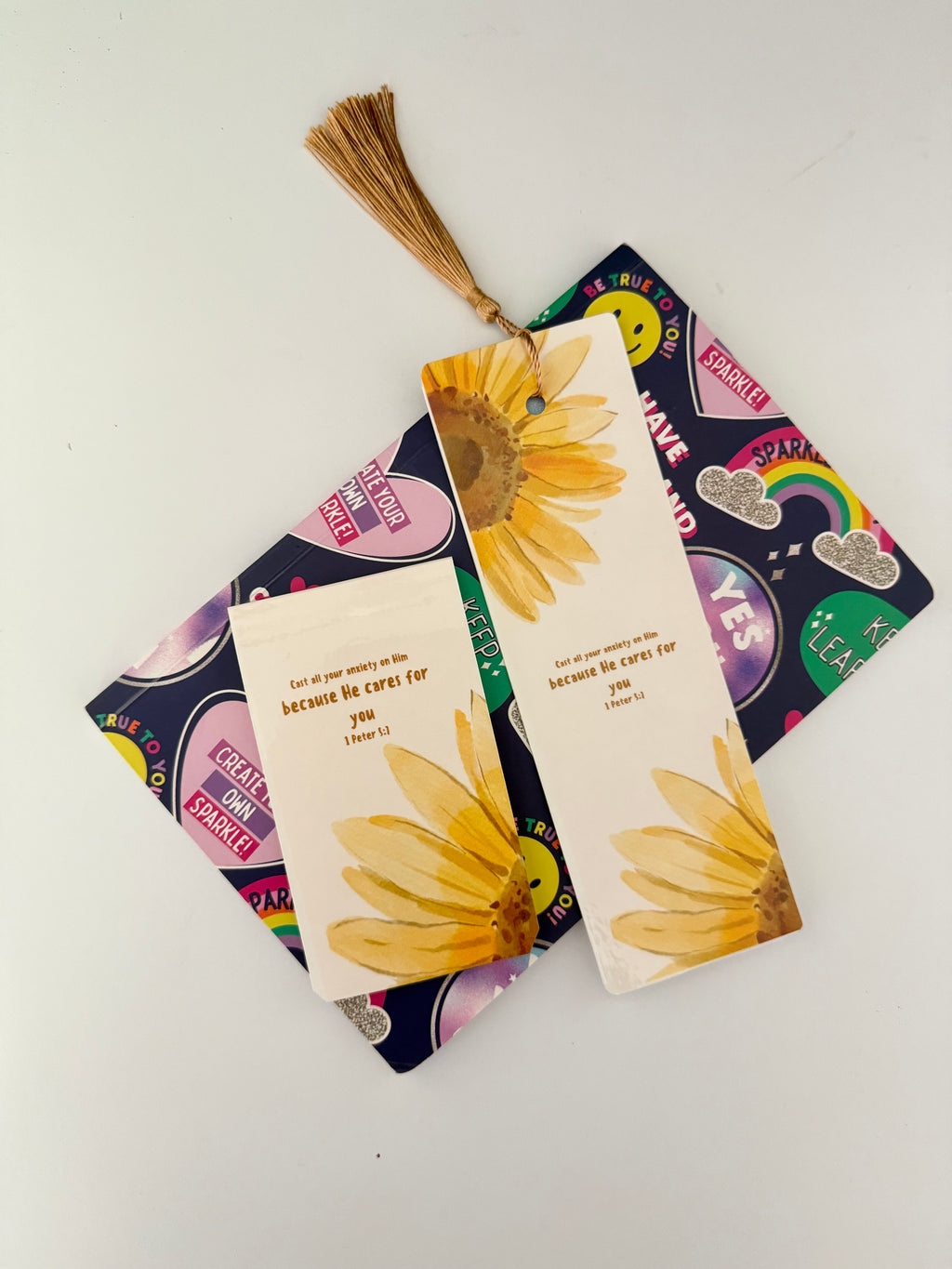 Bible Verse Magnetic Bookmarks, Sunflower Scripture Set, Cardstock Laminate Pages