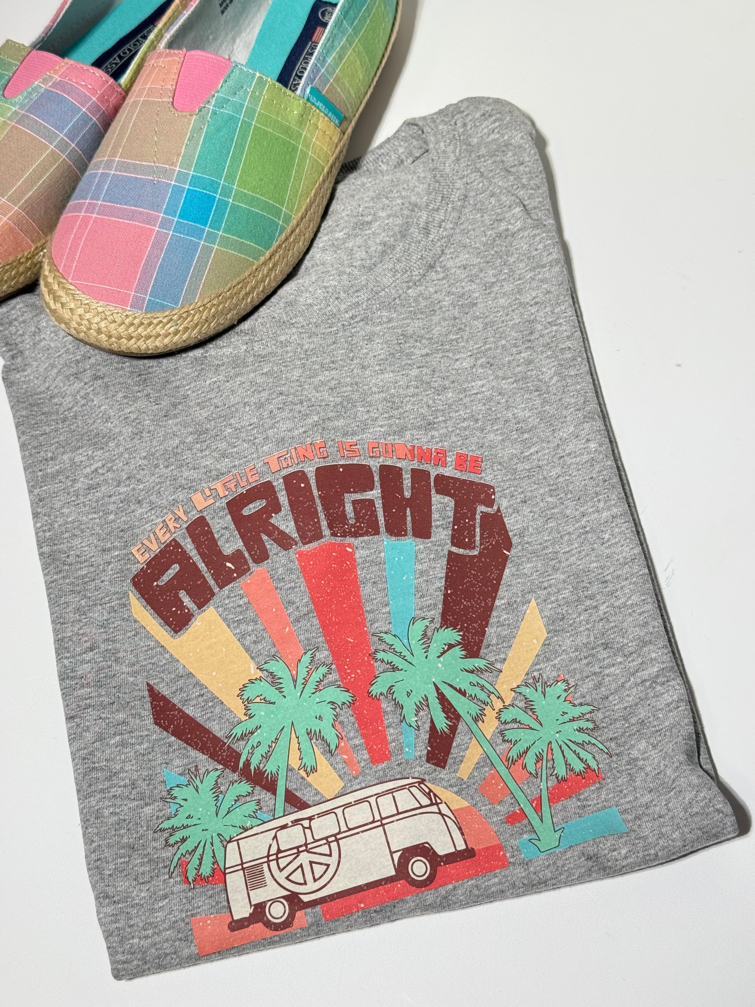 Retro Van Palm Tree T-Shirt, Colorful Beach Vibes Tee
