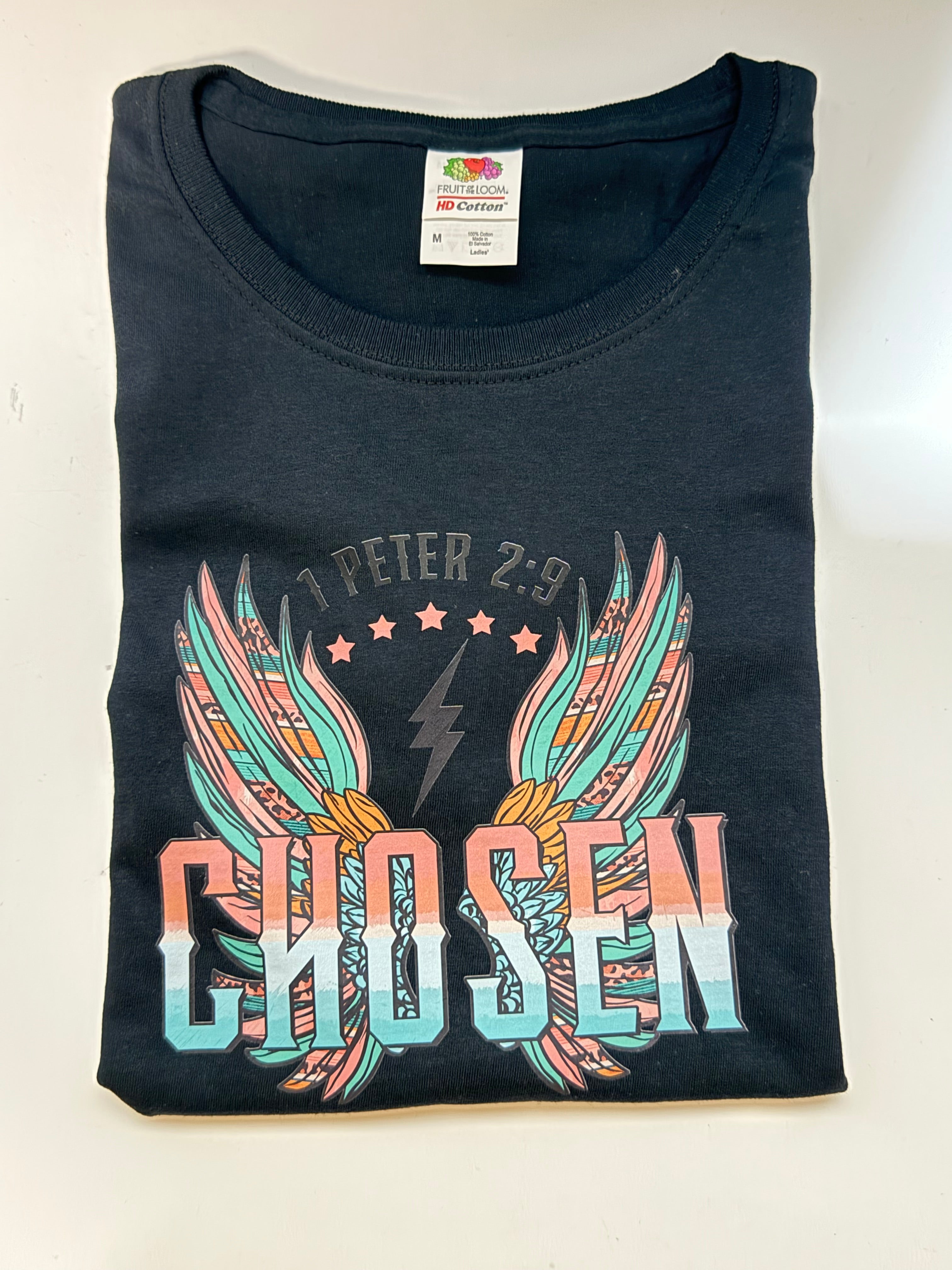 Chosen Bible Verse T-Shirt, 1 Peter 2:9, DTF Print Top