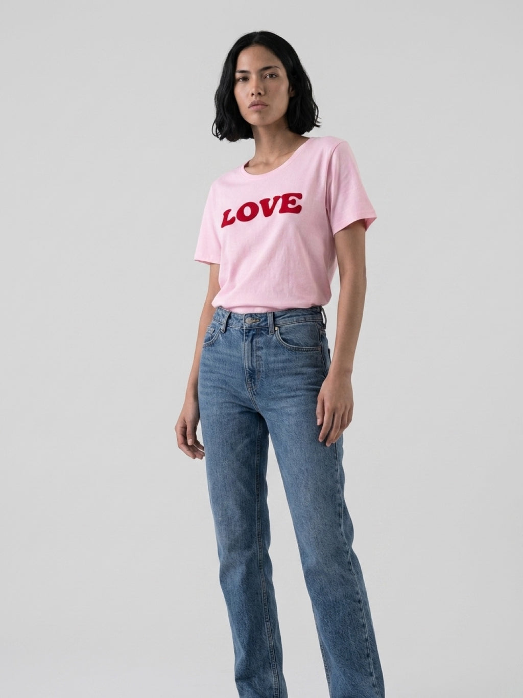 Pink Cotton Love T-Shirt, Vinyl Graphic Tee