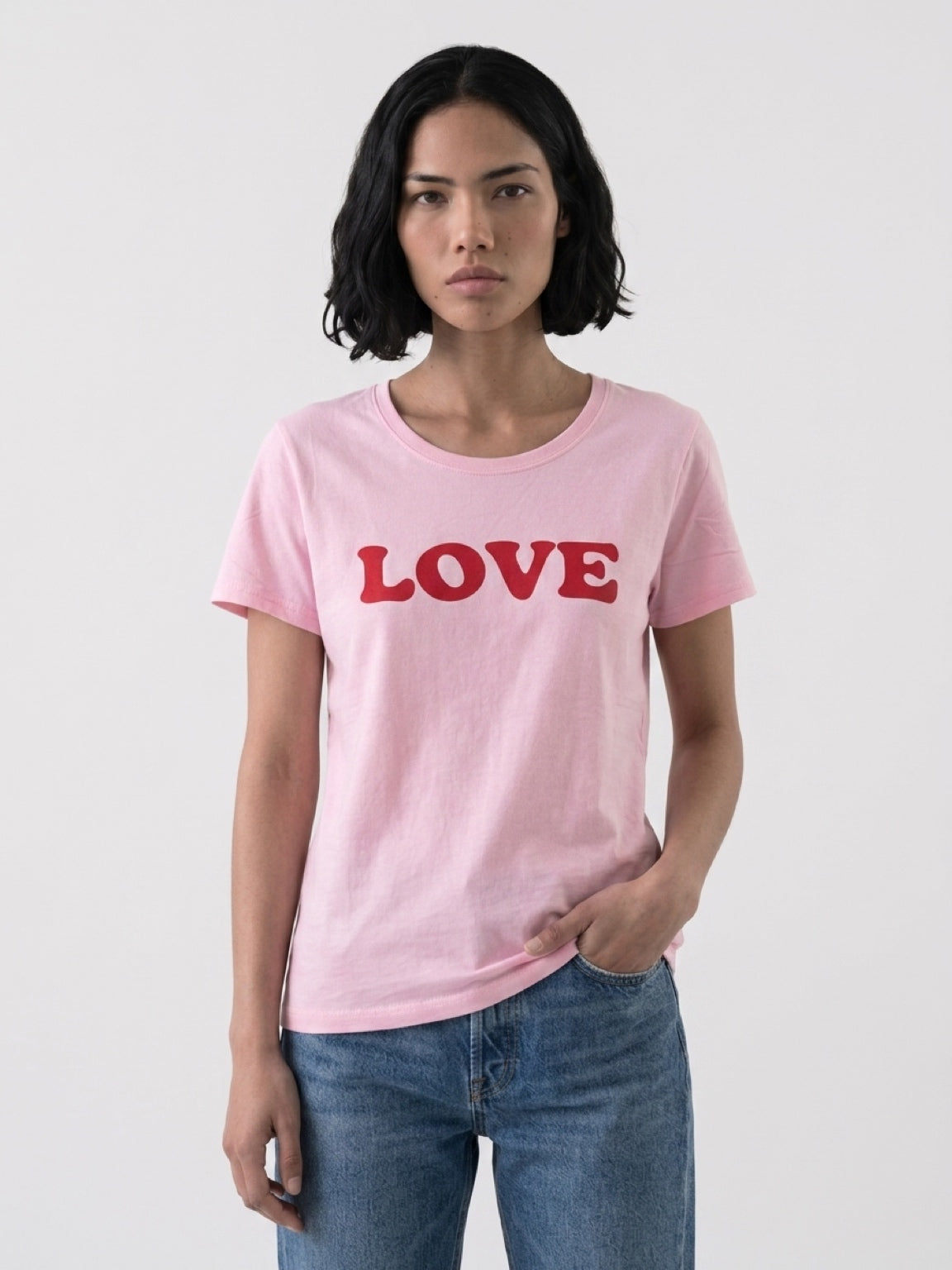 Pink Cotton Love T-Shirt, Vinyl Graphic Tee