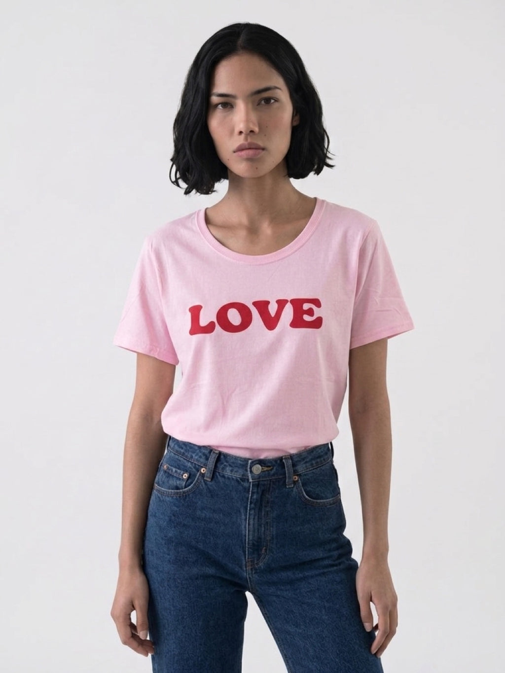 Pink Cotton Love T-Shirt, Vinyl Graphic Tee