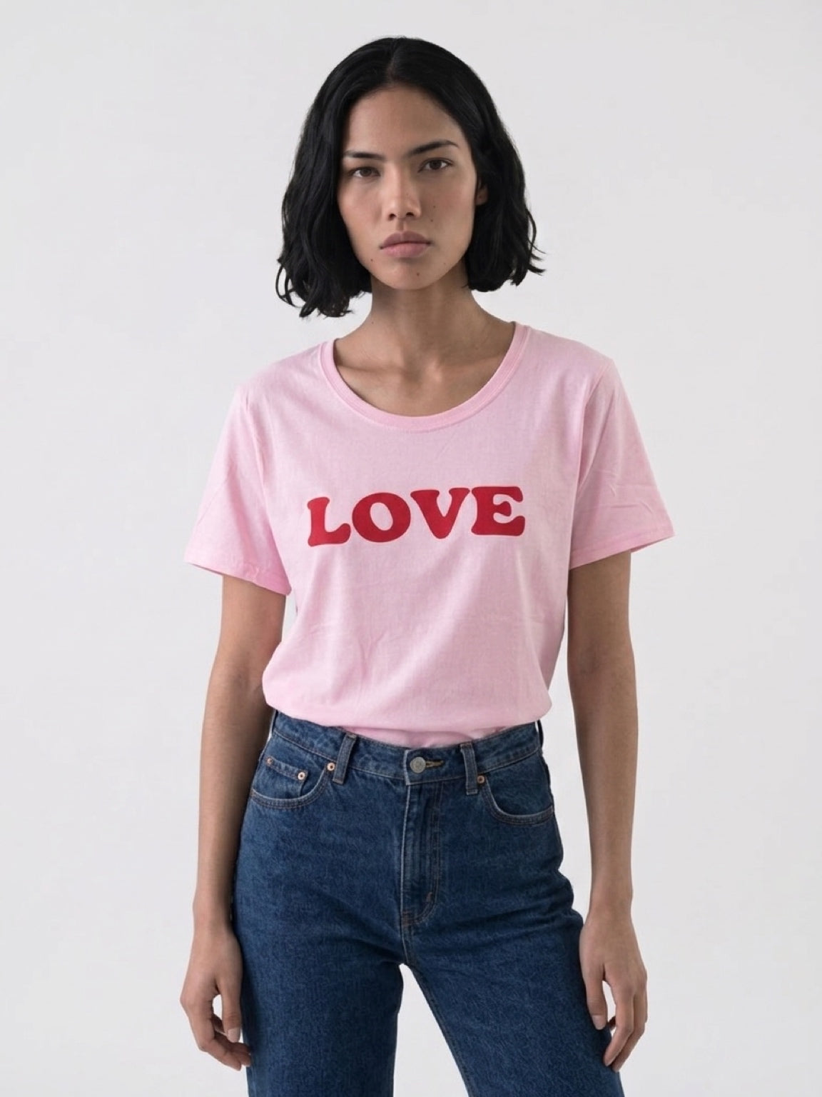 Pink Cotton Love T-Shirt, Vinyl Graphic Tee
