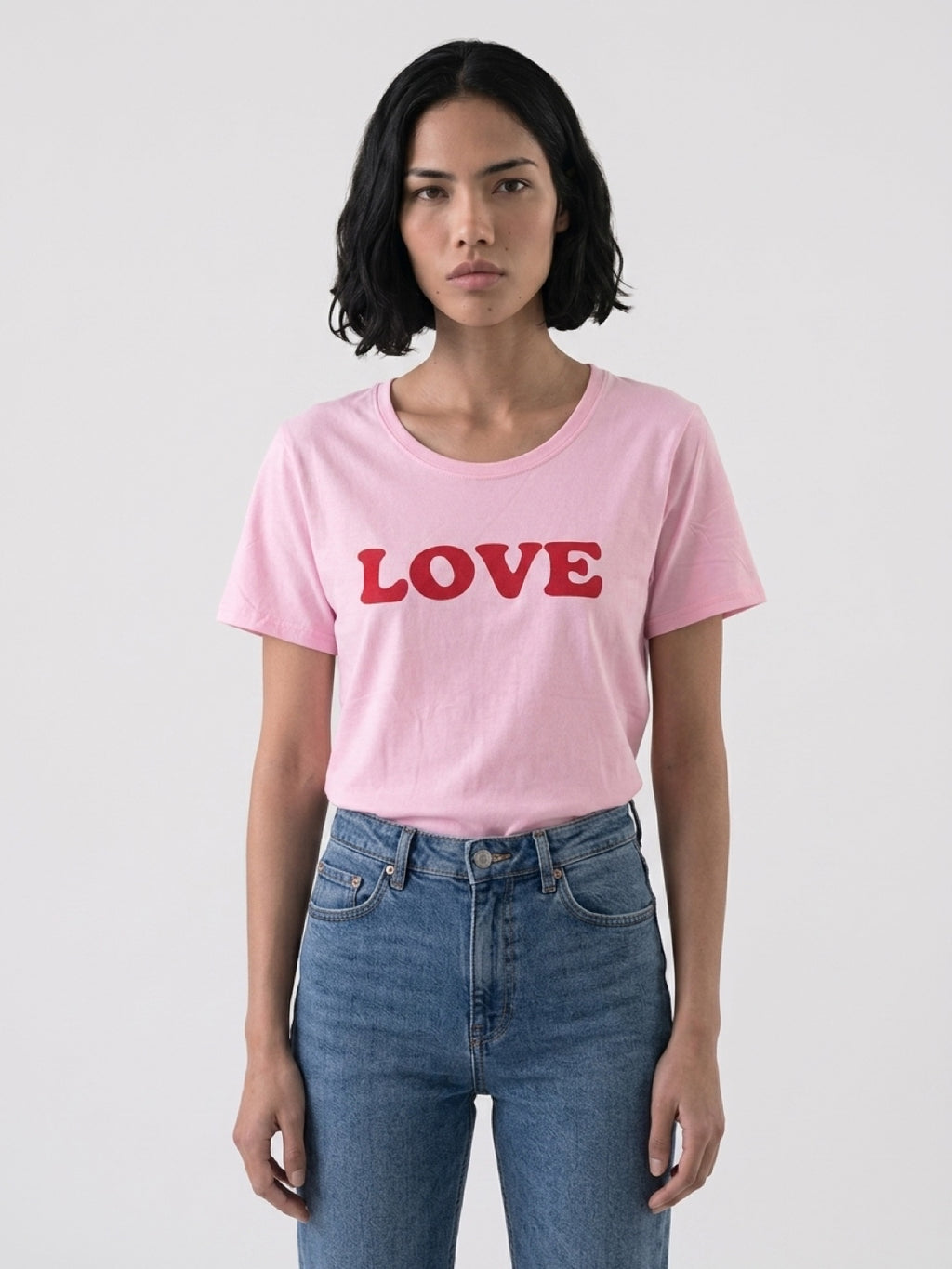 Pink Cotton Love T-Shirt, Vinyl Graphic Tee