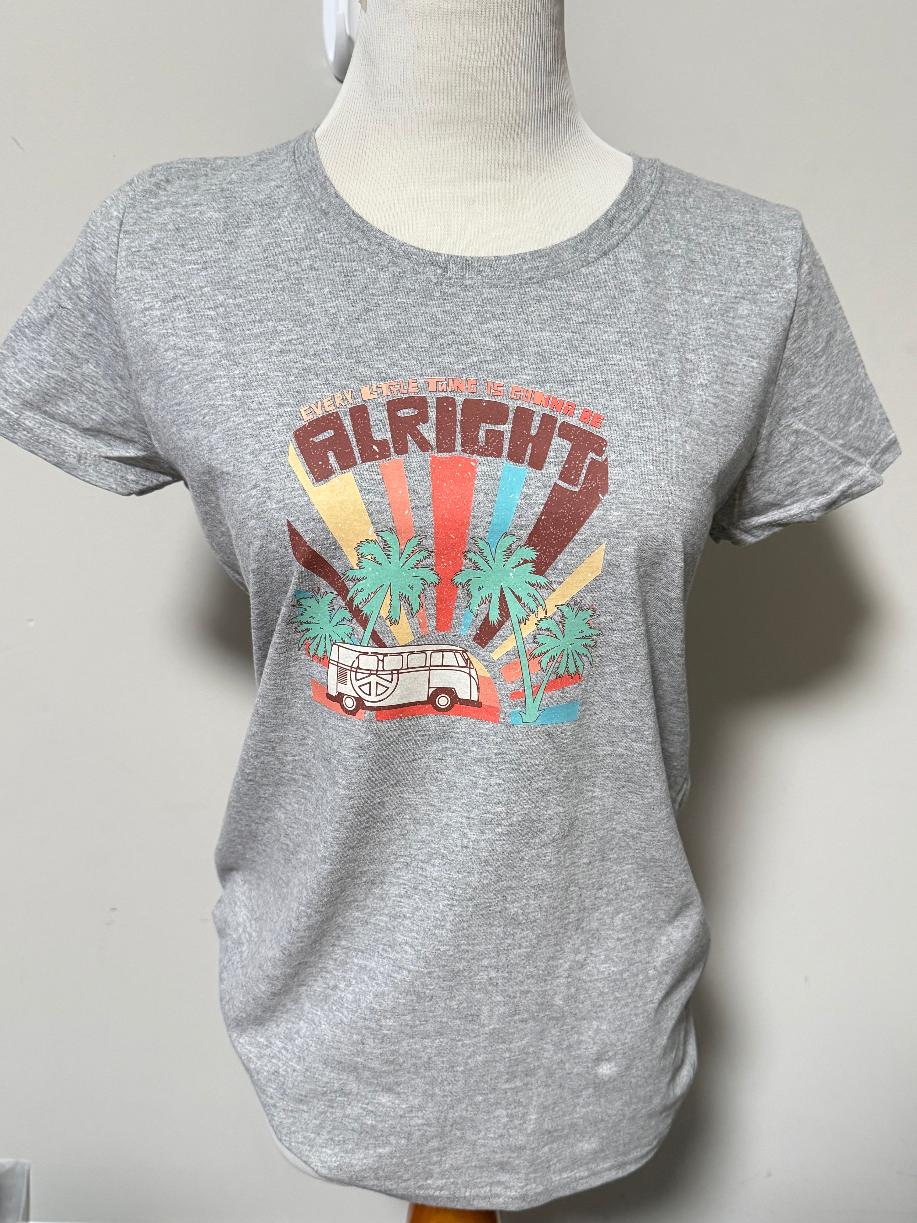 Retro Van Palm Tree T-Shirt, Colorful Beach Vibes Tee
