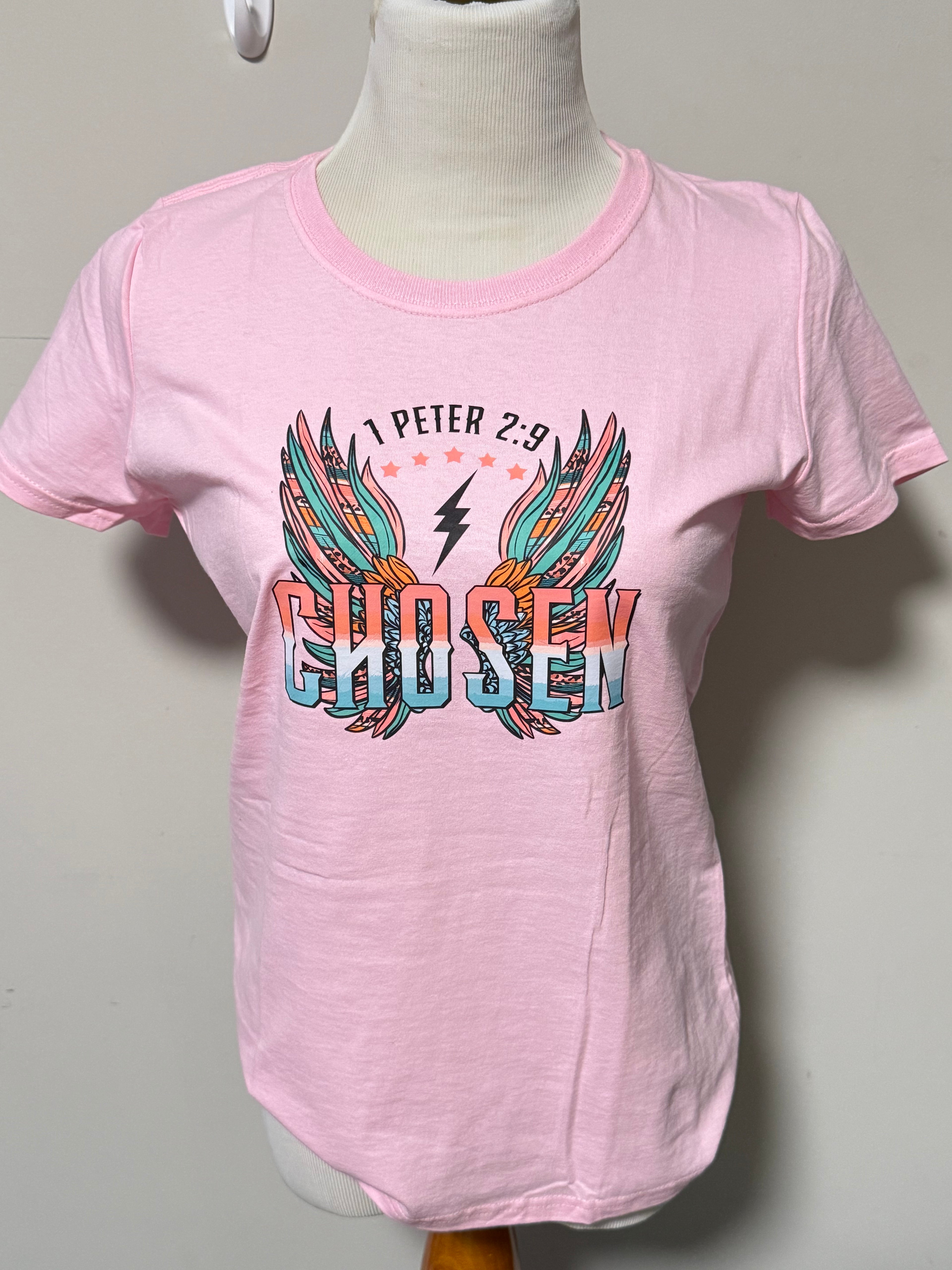 Chosen Bible Verse T-Shirt, 1 Peter 2:9, DTF Print Top