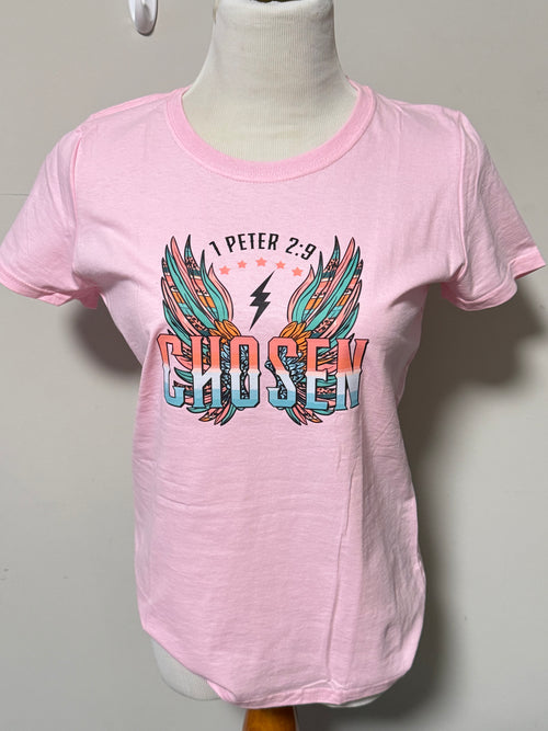 Chosen Bible Verse T-Shirt, 1 Peter 2:9, DTF Print Top