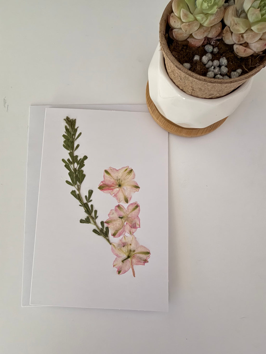 Pressed Flower Botanical Note Cards, Handmade Floral Greeting Card Set (3 Cards)