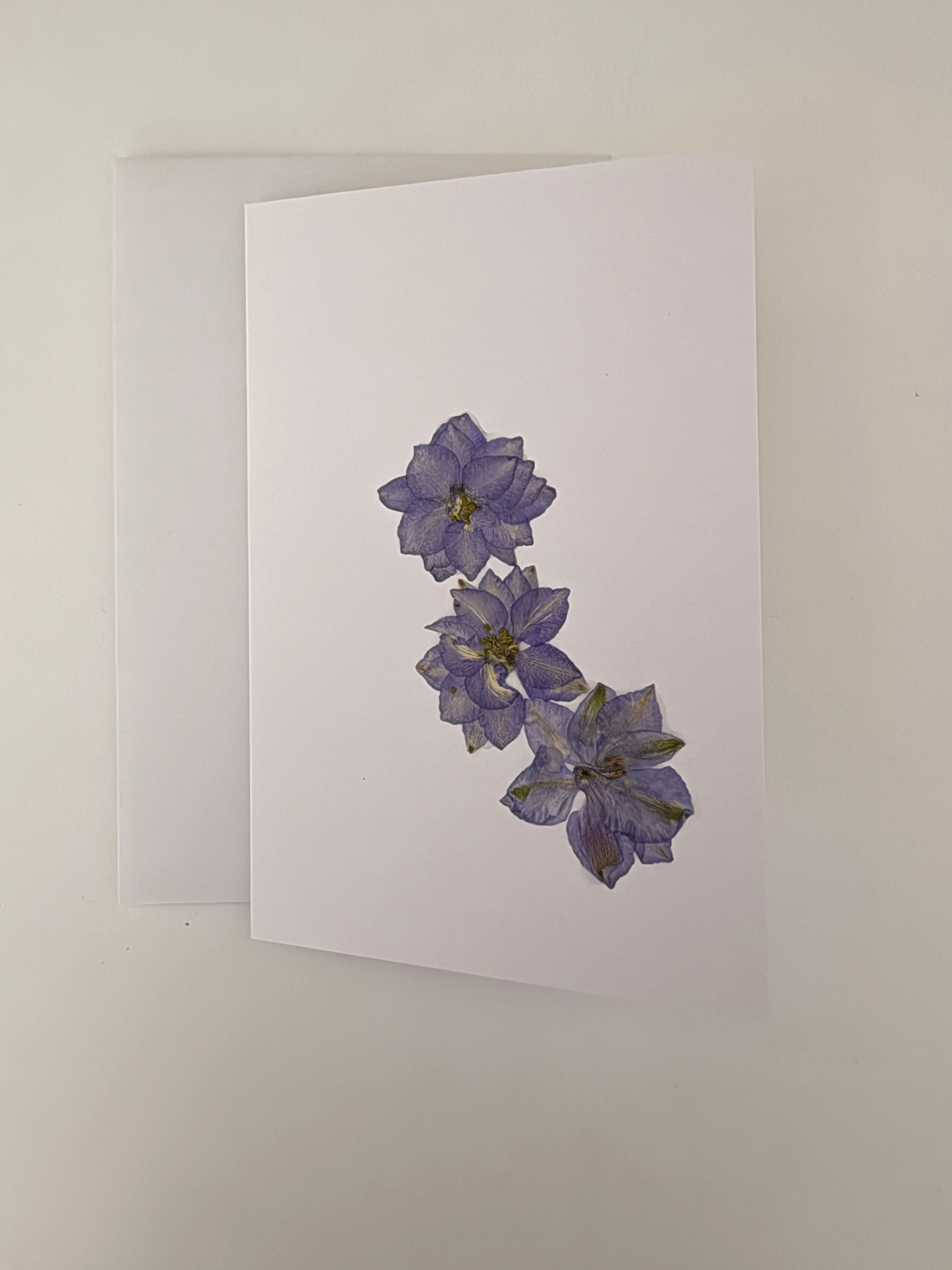 Pressed Flower Botanical Note Cards, Handmade Floral Greeting Card Set (3 Cards)