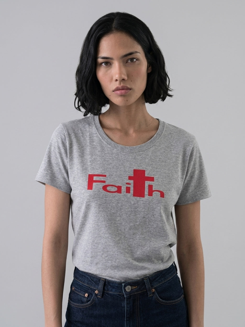 Faith T’shirt, Gray Tee, Faith Gray T’shirt, Vinyl T’shirt