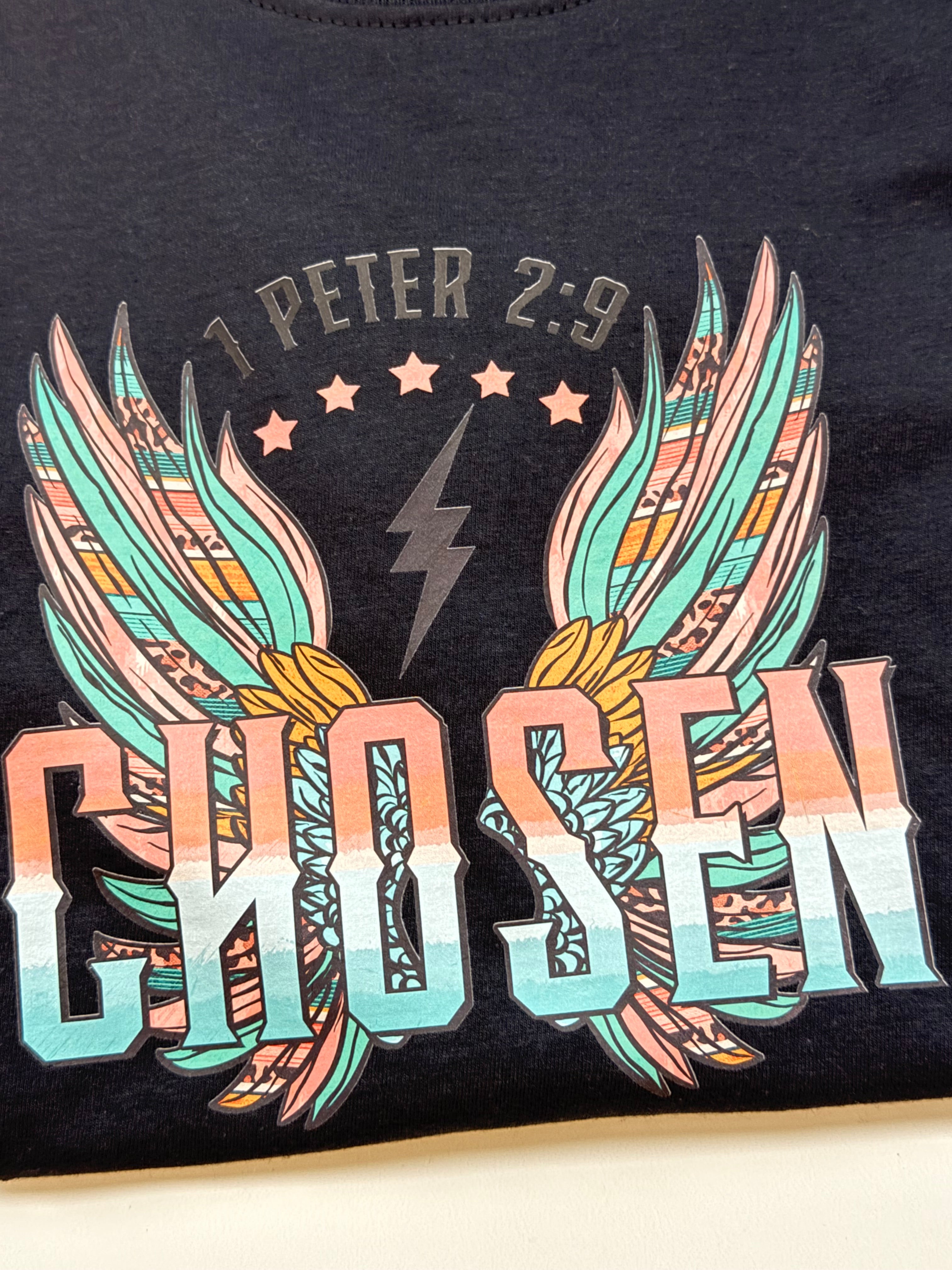 Chosen Bible Verse T-Shirt, 1 Peter 2:9, DTF Print Top