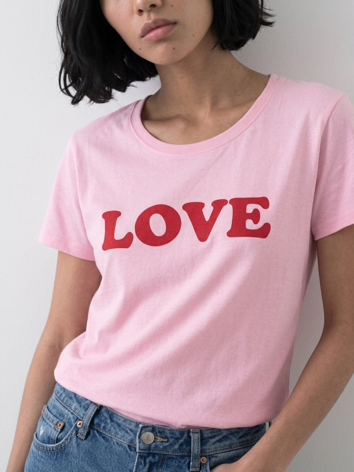 Pink Cotton Love T-Shirt, Vinyl Graphic Tee
